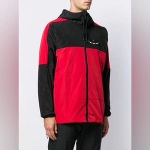 NWOT Marcelo Burlon Windbreaker With Wings Patch in Red Size XL